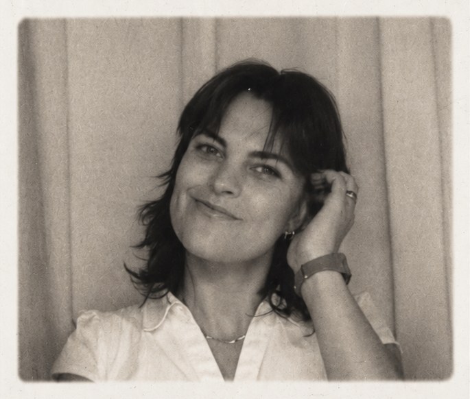 Sage Taber in a vintage photo booth